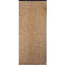 MOREL - Rideau De Porte Perles Olives En Bois - 90x200 Cm