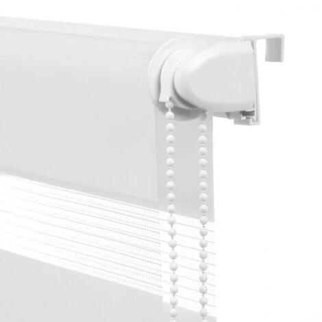 Store Enrouleur Zébré Jour Nuit 60 X 230 Cm Blanc – Image 5