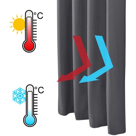 Beautissu Lot De 2 Rideaux Thermique Opaque à Oeillet Amelie 140x245 Cm Anthrazit – Image 5