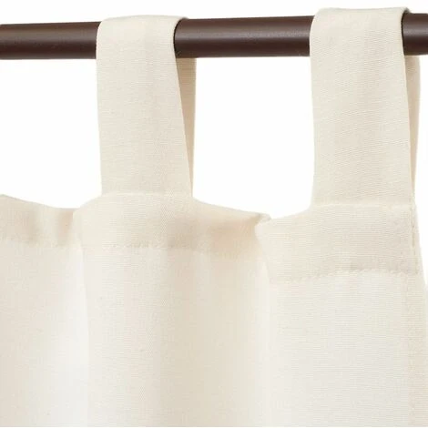 FIRST COTON - Rideau En Polycoton à Pattes écru 140x250 – Image 2