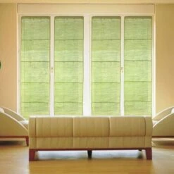 TRIBU - Store Voilage En Jute Et Coton Vert Mousse 60x200