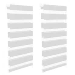 Lot De 2 Stores Enrouleurs Zébrés Jour Nuit L.40 X H. Max 170 CM Blancs