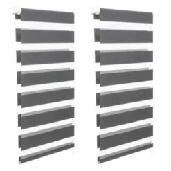 Lot De 2 Stores Enrouleurs Zébrés Jour Nuit L.55 X H. Max 170 CM Gris