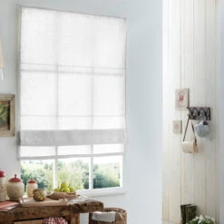 Store Bateau Tamisant Briza 100% Lin - Gamme Must - Blanc - L200 X H220cm