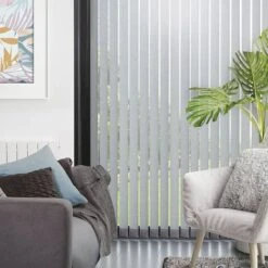 Kit Complet Store Californien à Lamelles Verticales 127mm Sans Chaînette Basse - Gris - L150cm X H260cm