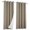 Lot De 2 Rideaux Thermiques Taupe 135x240 Cm