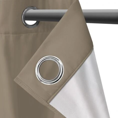 Lot De 2 Rideaux Thermiques Taupe 135x240 Cm â Image 3