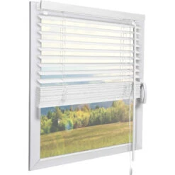 Sol Royal FSC Store Vénitien En Bois SolDecor JH3 – Blanc 40cm, 130