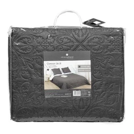 Dessus De Lit Arabesque Et 2 Taies D'oreiller Gris Atmosphera â Image 4