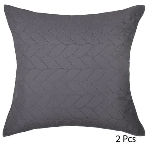 Dessus De Lit Tressé 240 X 260 + 2 Taies Gris Foncé Atmosphera – Image 3