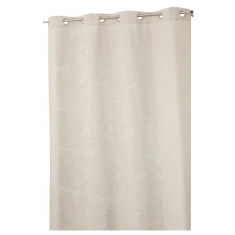Rideau Grande Hauteur 140 X 280 Cm à Oeillets Aspect Lin Lourd Beige – Image 2