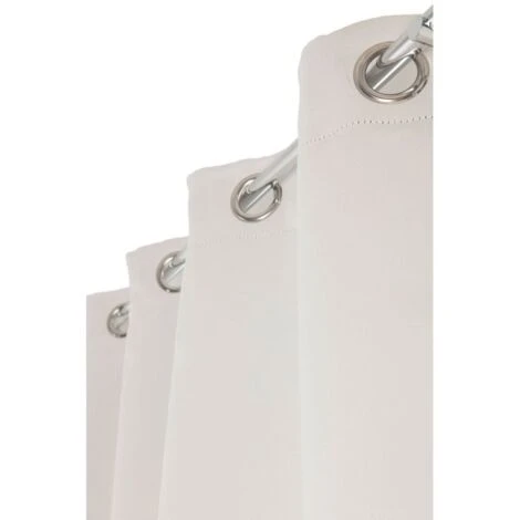 Rideau Anti Bruit, Thermique, Occultant 135 X 240 Cm à Oeillets Mat Uni Ecru – Image 2