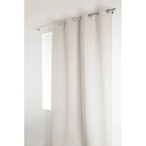 Rideau Anti Bruit, Thermique, Occultant 135 X 240 Cm à Oeillets Mat Uni Ecru – Image 4