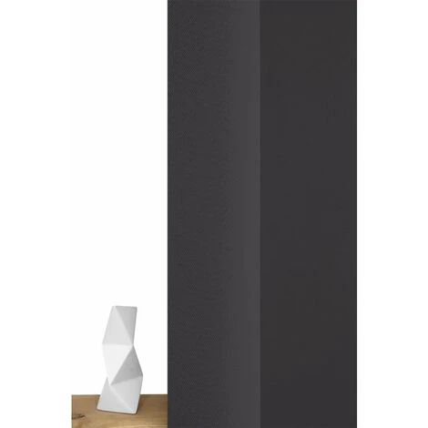 Rideau Occultant Thermique Phonique 135 X 260 Cm à Oeillets Uni Gris Foncé – Image 3