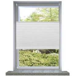 Store Plissé En Blanc 80 X 150 Cm