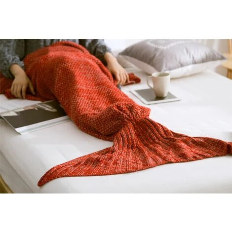 Plaid Queue De Sirène Adulte Rouge