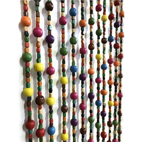 Rideau De Porte En Perles De Bois Multicolore 90 X 200 Cm - Morel â Image 2