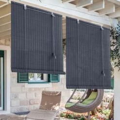 Roll'up Bambou Fines Lattes Pour Intérieur Et Extérieur - Gris - L100 X H250cm