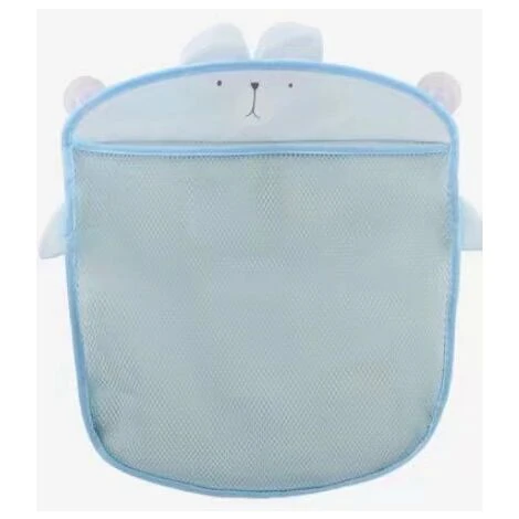 Organisateur De Jouets De Bain Pour Bébé, Sac De Rangement Pour Jouets Pour Salle De Bain Et Baignoire, Filet De Rangement En Maille Pour Accessoires De Douche, 2 X Ventouse——bleu