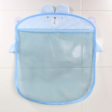 Organisateur De Jouets De Bain Pour Bébé, Sac De Rangement Pour Jouets Pour Salle De Bain Et Baignoire, Filet De Rangement En Maille Pour Accessoires De Douche, 2 X Ventouse——bleu – Image 2