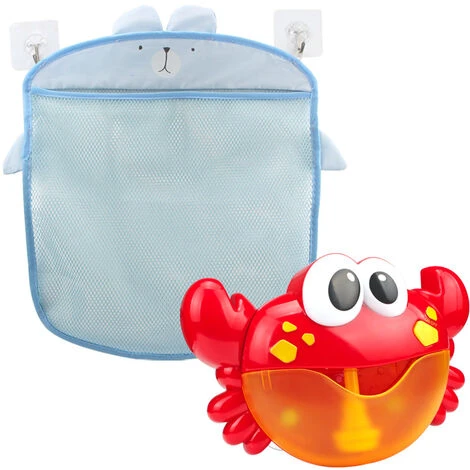 Organisateur De Jouets De Bain Pour Bébé, Sac De Rangement Pour Jouets Pour Salle De Bain Et Baignoire, Filet De Rangement En Maille Pour Accessoires De Douche, 2 X Ventouse——bleu – Image 4