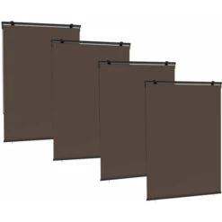 Lot De 4 Stores Enrouleur D'extérieur 120x225 Cm HOUSTON Taupe Universel