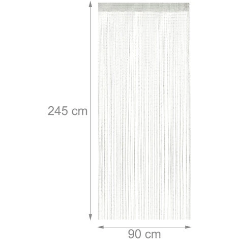 Relaxdays Rideau Fils Blanc Brillant Rideau De Porte Fenêtre Rideau De Fil Différentes Dimensions. – Image 4