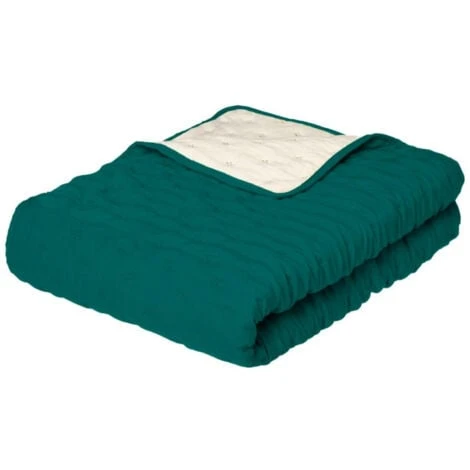 ATMOSPHERA Dessus De Lit Lave 240x260cm Bleu Canard â Image 2