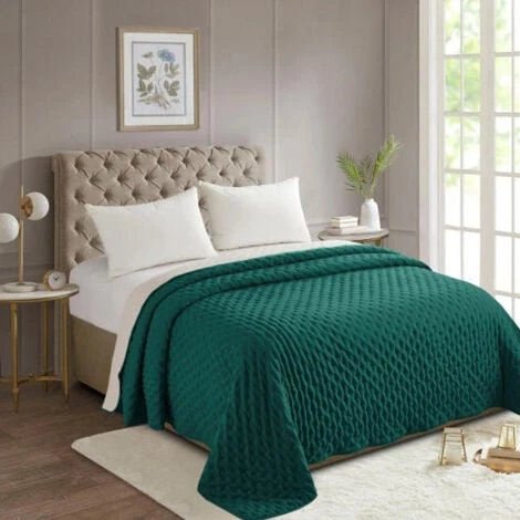 ATMOSPHERA Dessus De Lit Lave 240x260cm Bleu Canard â Image 3