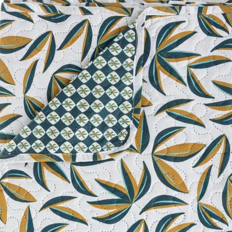 ATMOSPHERA Dessus De Lit Imprimé Bando 220x240cm Bleu Canard – Image 3