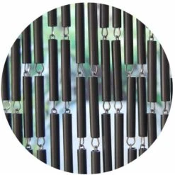 Rideau De Porte En PolyéthylÚne Anthracite Et Acier Campos 90x210 Cm