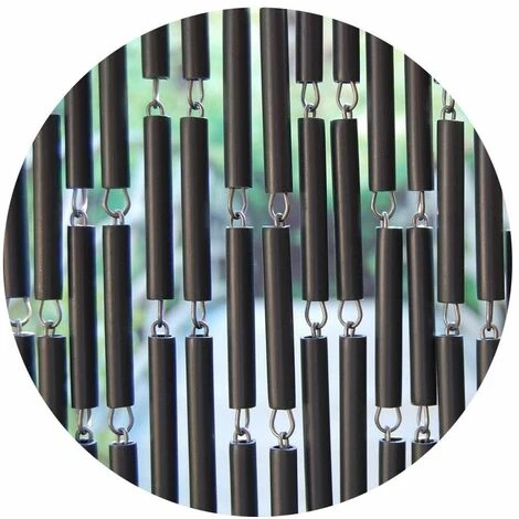 Rideau De Porte En Polyéthylène Anthracite Et Acier Campos 90x210 Cm