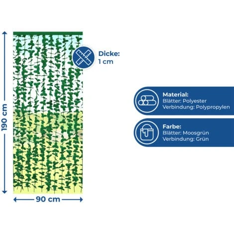 WENKO Rideau De Porte Décoratif Liane, Rideau De Protection Contre Les Insectes Pour Le Balcon, La Terrasse & L'appartement, Avec Fixations Autoadhésives, Polyester Lavable, Fabriqué à La Main, 90x190 – Image 4