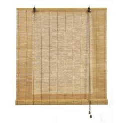 Store En Bambou, Store Enrouleur En Bambou Naturel, Brun Clair, 60 X 175cm