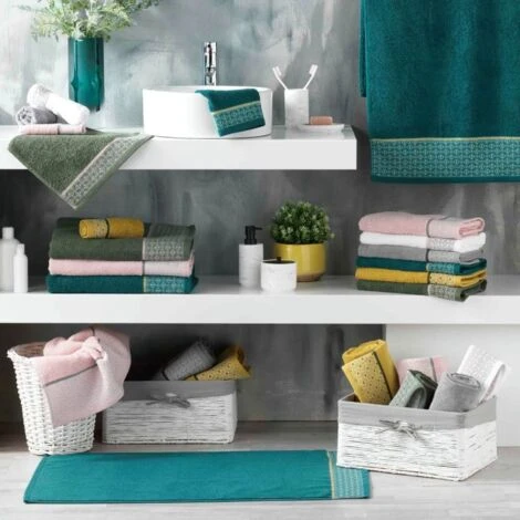 Drap De Douche Jacquard Belina 70x130cm Rose â Image 3