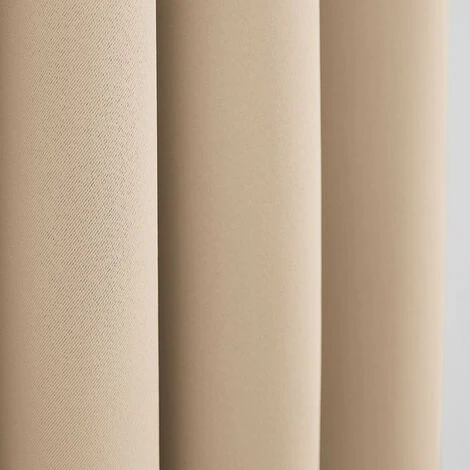 Lot De 2 Rideaux Occultant Beige 140 X 260 Cm â Image 2