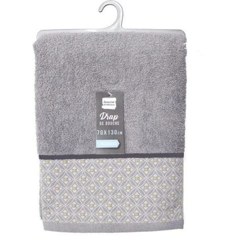 Drap De Douche Jacquard Belina 70x130cm Gris â Image 5