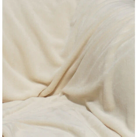 Lot De 2 Plaids écru 130x170 Cm Ultra Doux - CHAMONIX – Image 3