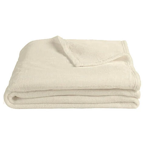 Lot De 2 Plaids écru 130x170 Cm Ultra Doux - CHAMONIX – Image 4