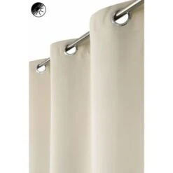 Rideau Occultant 135 X 180 Cm Ă Oeillets Uni Taupe