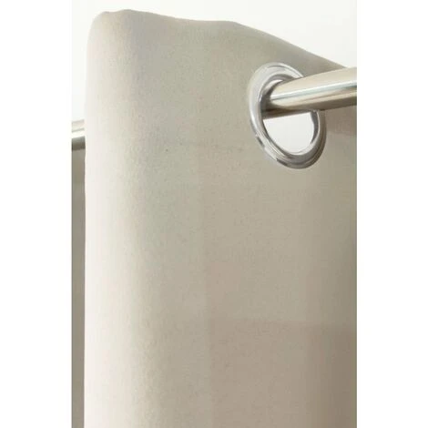 Rideau Occultant 135 X 180 Cm à Oeillets Uni Taupe – Image 3