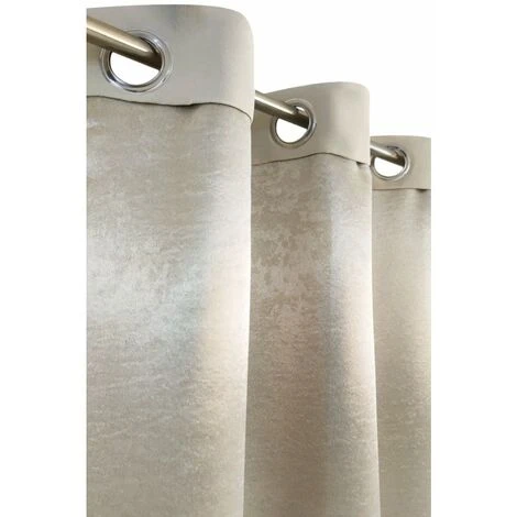 Rideau Occultant 135 X 180 Cm à Oeillets Uni Taupe – Image 5