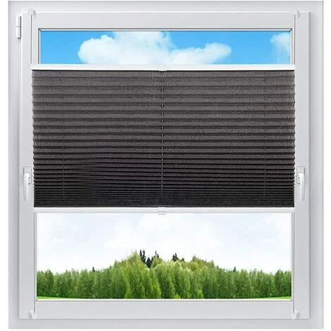 WOLTU Stores Plissés.Installation Rapide Sans Perçage.Stores Opaques Pour Fenêtres.55x100cm.Anthracite