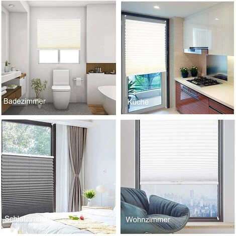 WOLTU Stores Plissés.Installation Rapide Sans Perçage.Stores Opaques Pour Fenêtres.55x100cm.Anthracite – Image 4