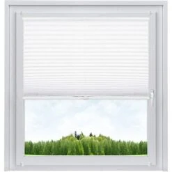 WOLTU Store Plissé. Sans Perçage Pour Fenêtre Ou Porte.45x100cm.Blanc