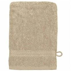Lot De 3 Gants De Toilette 16 X 22 Cm En Coton Couleur Ficelle 16x22 Cm