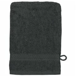 Lot De 3 Gants De Toilette 16 X 22 Cm En Coton Couleur Anthracite 16x22 Cm