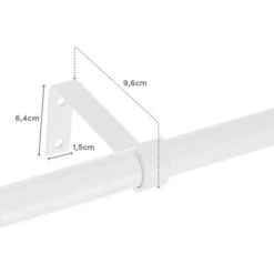 Tringle à Rideaux Extensible En Métal Blanc De 120 à 210 Cm