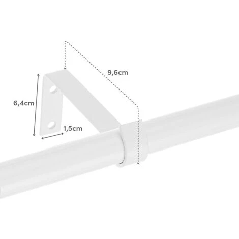 Tringle à Rideaux Extensible En Métal Blanc De 120 à 210 Cm