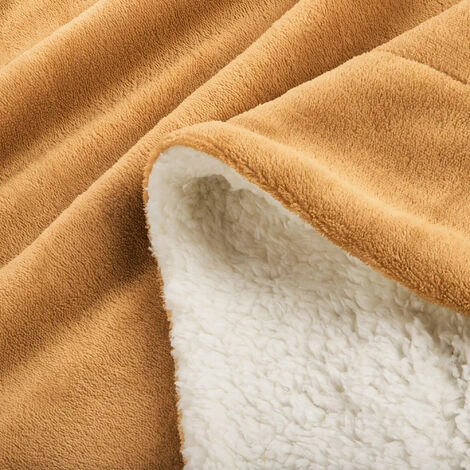 Beautissu Alina Plaid Sherpa Plaid Doux XXL 200cm, 150cm, Beige-blanc â Image 3